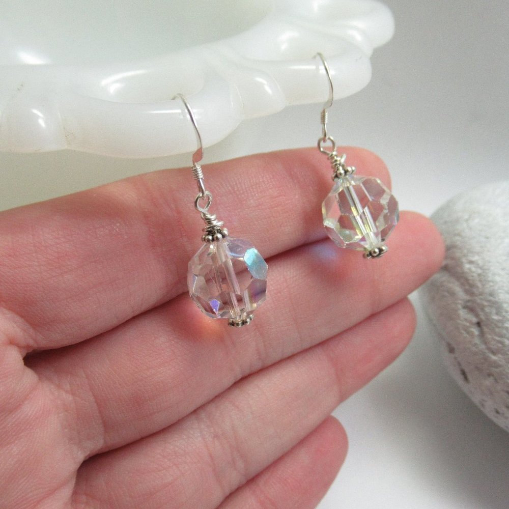 Vintage Crystal and Sterling earrings